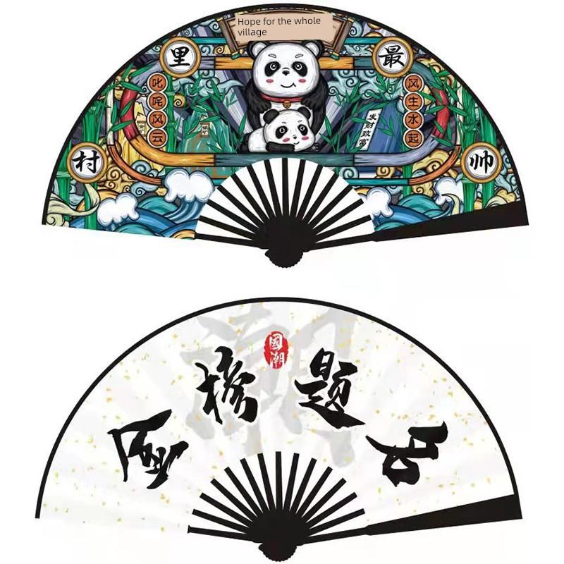 Chinese-Style Traditional Fan, Double-Sided Silk Cloth, High Aesthetic Value, Student Plastic Folding Fan, Sturdy and Durable, Hanfu Dance Fan
