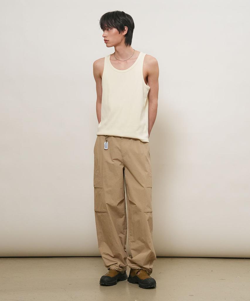GENERALIDEA Man Elastic Waist Layered Cargo Pants [Beige] / Gf2Mpt013