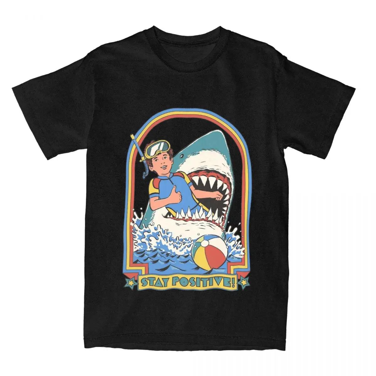 

Men Women s Vintage Horror Humor Stay Positive T Shirts Accessories 70s 80s Nostalgia Humorous Tops T-shirt XXXXXL чорний