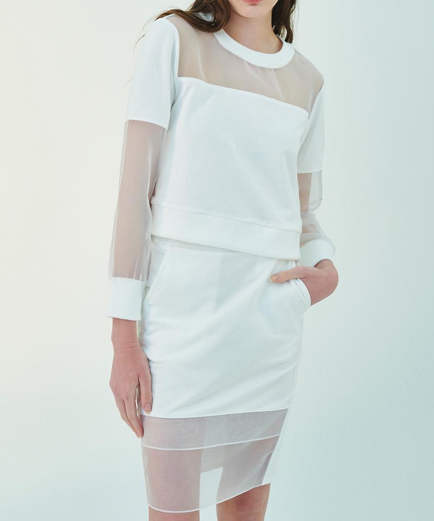 NILLRING S03.00 Organza Mix Mid-Length Skirt