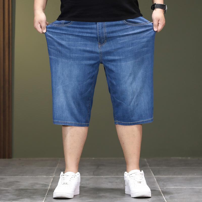Short en Denim délavé bleu pour homme, fin, décontracté, polyvalent, ample, grande taille, droit, nouvelle collection printemps et été