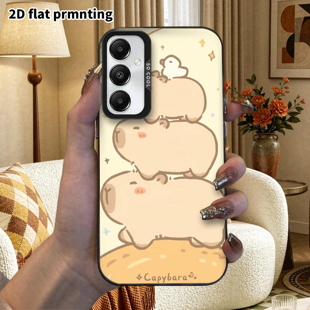 Phone Case: 2D Flat Samsung Galaxy A34 A35 M05 M06 S20 S22 S21 FE Plus 5G Protective Case, Couples Style, Planet Capybara, Christmas and Halloween Gif
