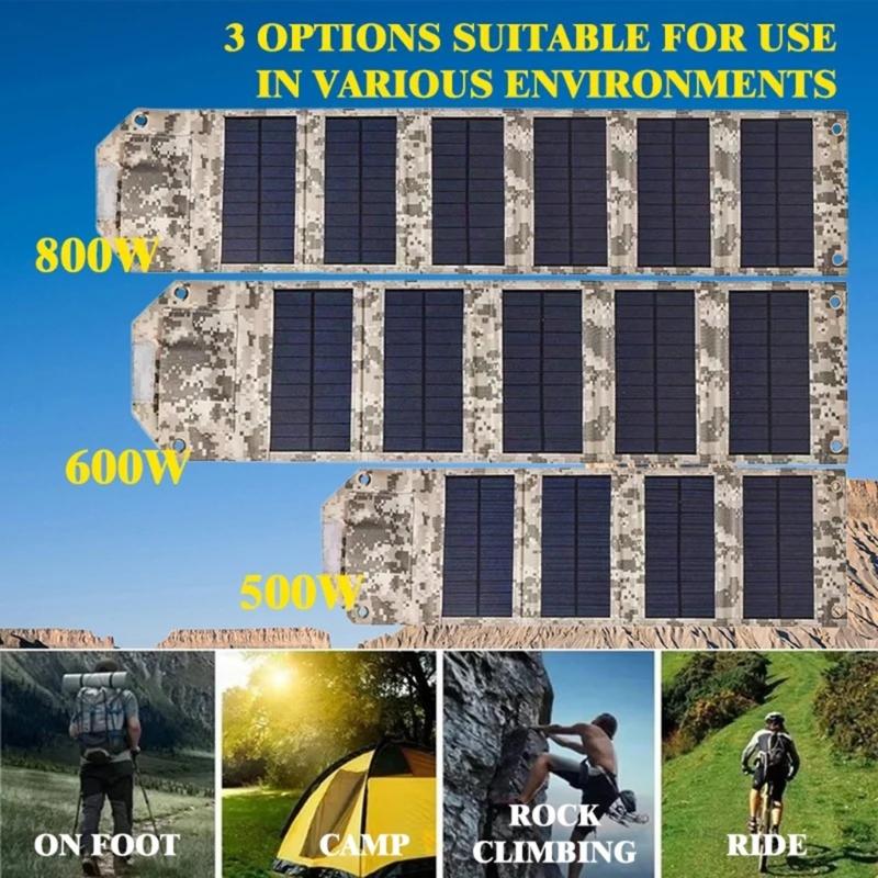 Foldable Camouflage Solar Chargers Panel 10W/12W/14W Output Portable PowerBank for Outdoor Devices Energy Supply