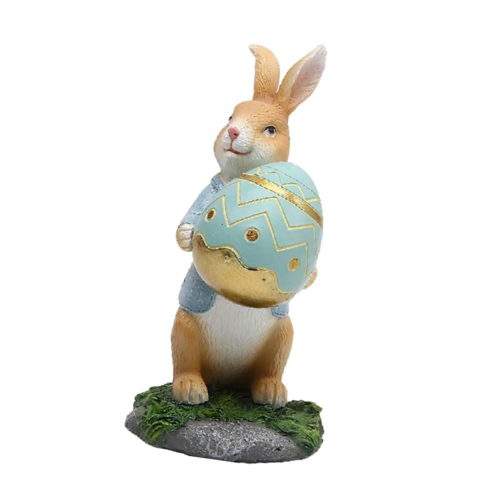 Mini Rabbit Figurine Resin Animal Sculpture Centerpiece for Porch Home Flowerbed Holiday Decor Items