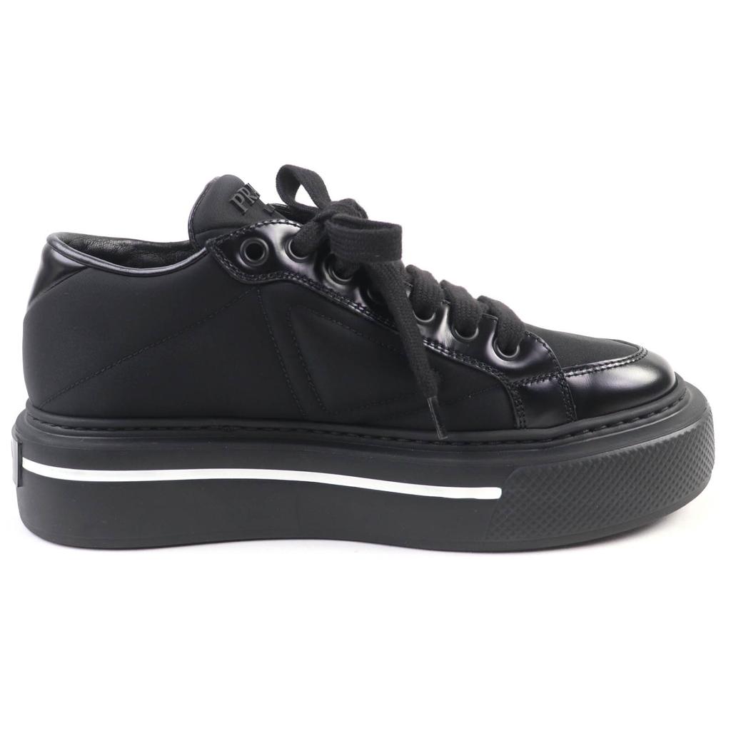Excellent PRADA Low cut sneakers macro Triangle logo Re-Nylon leather black 35.5 1E661M Used
