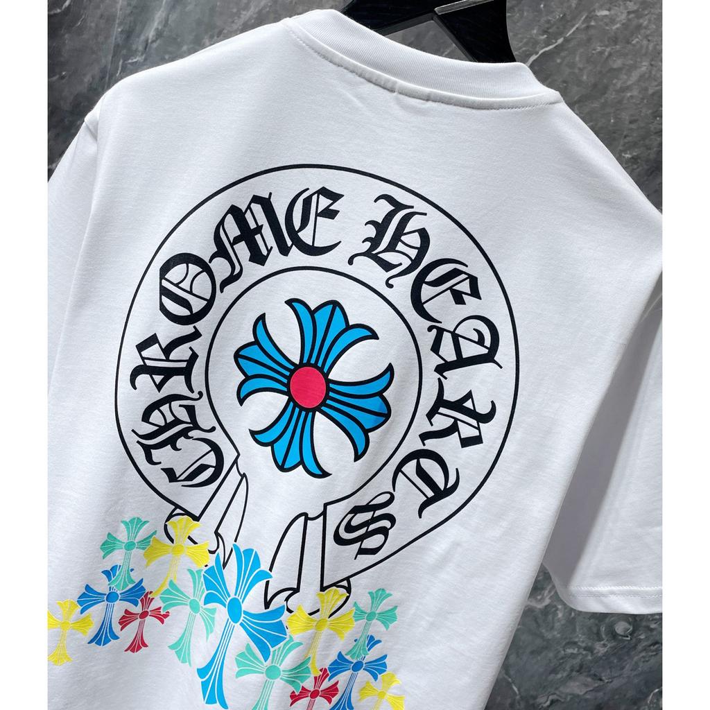 8708 CHROME HEARTS 2026 Summer New High Quality Cotton Round Neck Loose Large Size Men's and Women's T-shirt Couple T-shirt
