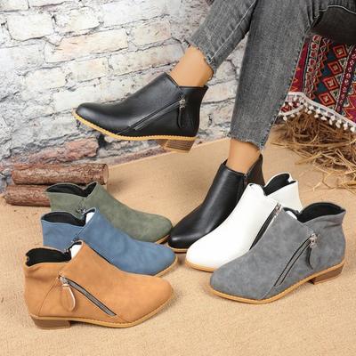 Suede Boots, New Autumn and Winter Shoes, Chunky-heeled Women's Shoes, Ankle Boots