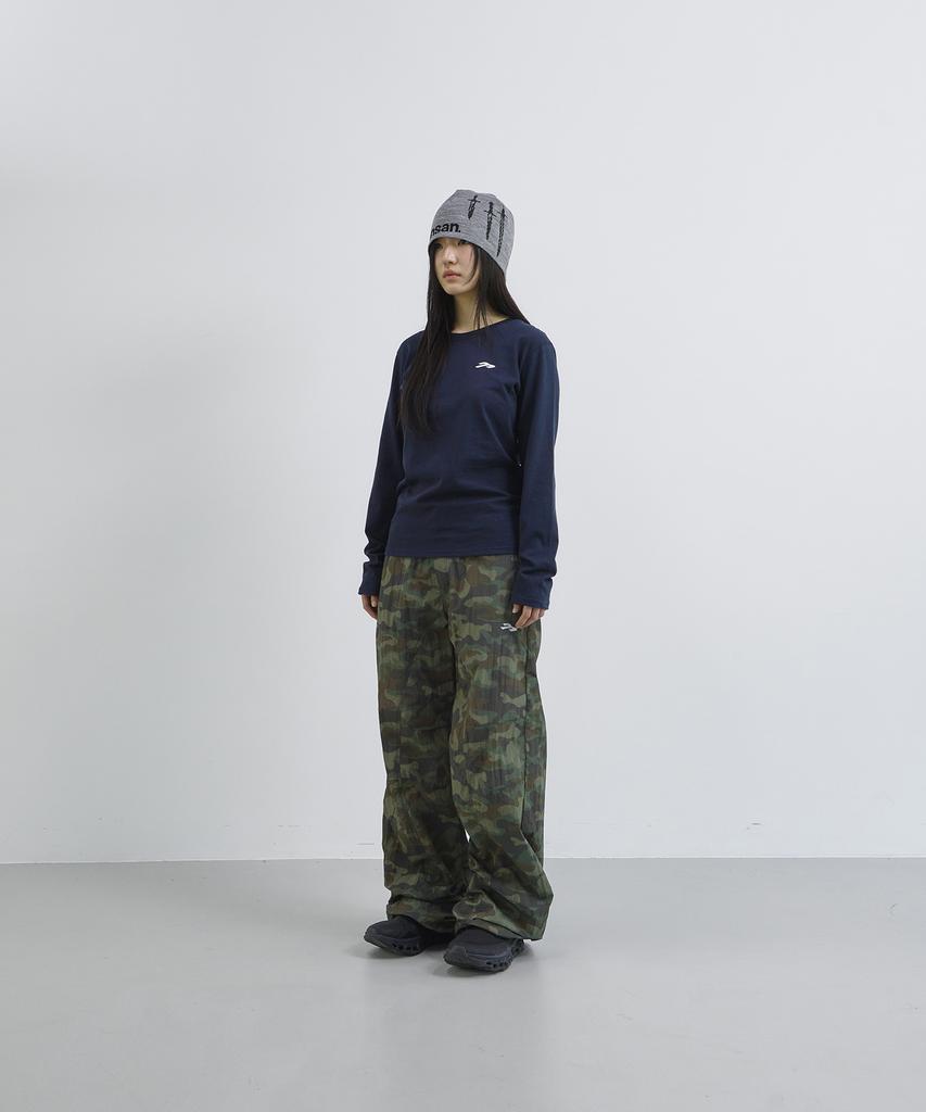 Tansanmageunesyum Nylon Wide Studded Cargo Pants (Camo Khaki)