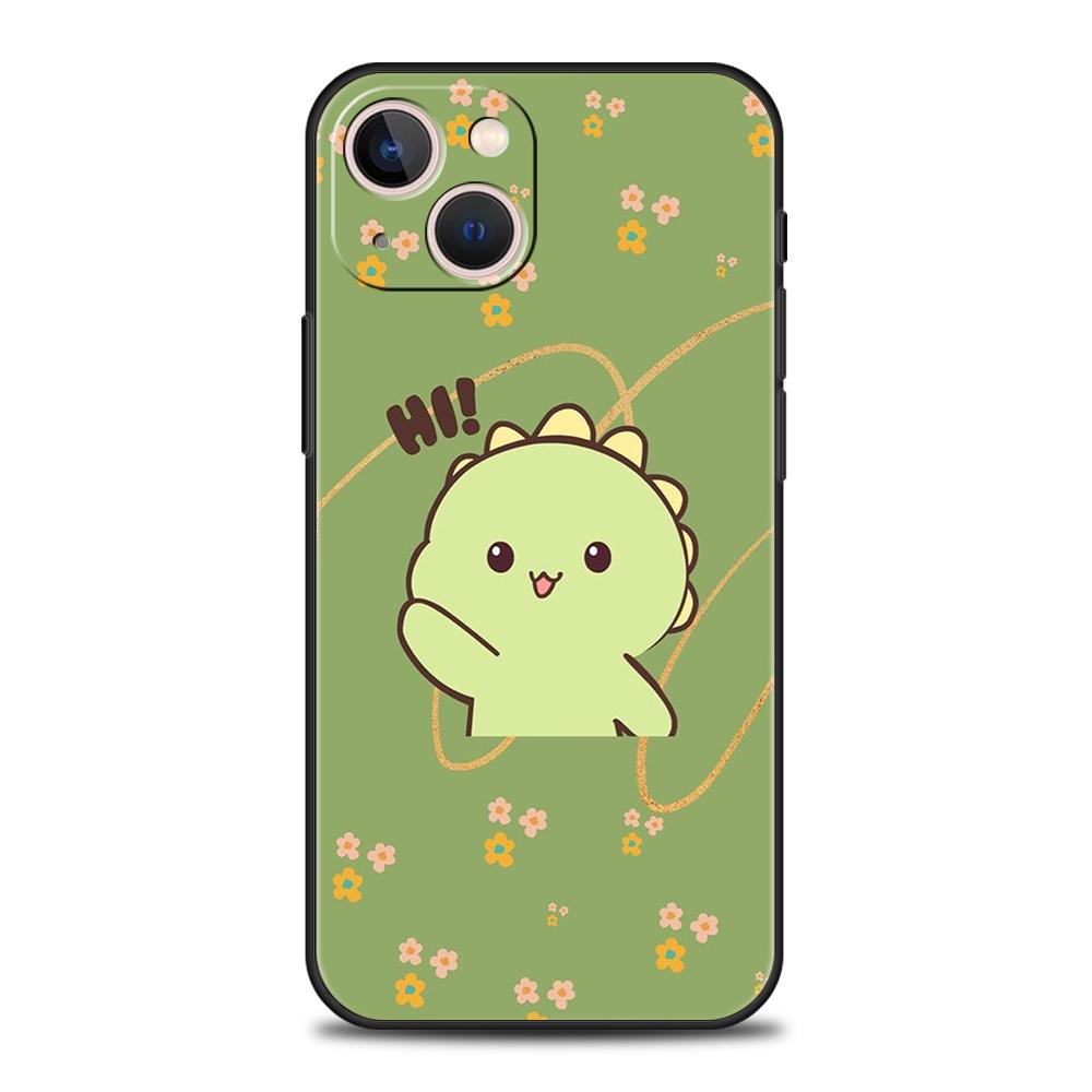 Funny Cute Cartoon Dinosaur Phone Case for iPhone 16 15 14 13 12 Pro Max 11 Pro Max 7 8 Plus XS XR Shockproof Silicon Soft Shell