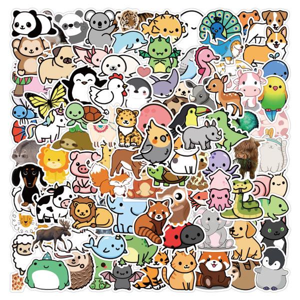100 Cute Cartoon Animal Graffiti Stickers - Waterproof, DIY for Suitcases & Phone Cases