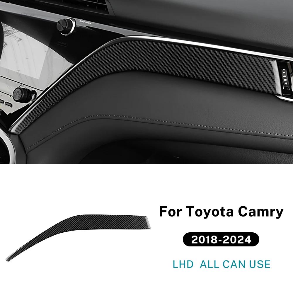 Real Soft Carbon Fiber For Toyota Camry XV70 2018      2024 LHD RHD Car Passenger trument Panel Sticker