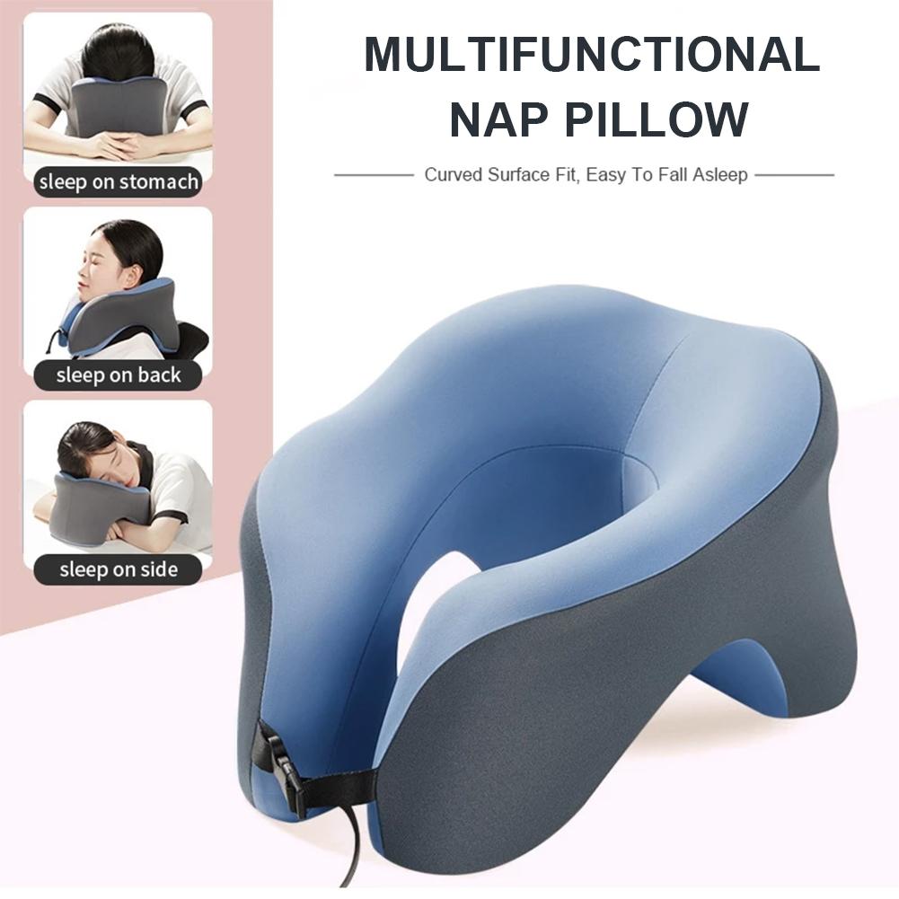 U-förmiges Nackenkissen Atmungsaktives Memory-Schaum-Schlafkissen Ergonomisches Kopfstützkissen für Hotel Auto Büro Flugzeug Reisen