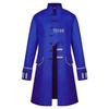 2024 European & American Men's Solid Color Steampunk Overcoat with Stand-Up Collar