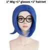 Inside Out Sadness Short Hair Cosplay Wig With Mechanism Style For Themed Parties