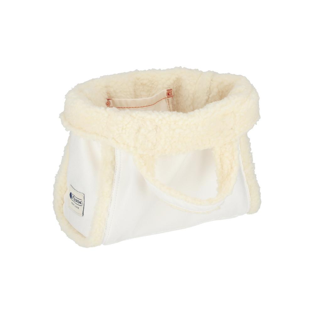 Lesportsac White Denim/Cream Sherpa Small Two-Way Denim Tote Bag [1559.La78]