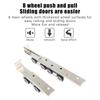 2Pcs Sliding Door Roller Pulley Set 4Wheels 8Wheels Adjustable Rail Track Easy Installation for Room Door
