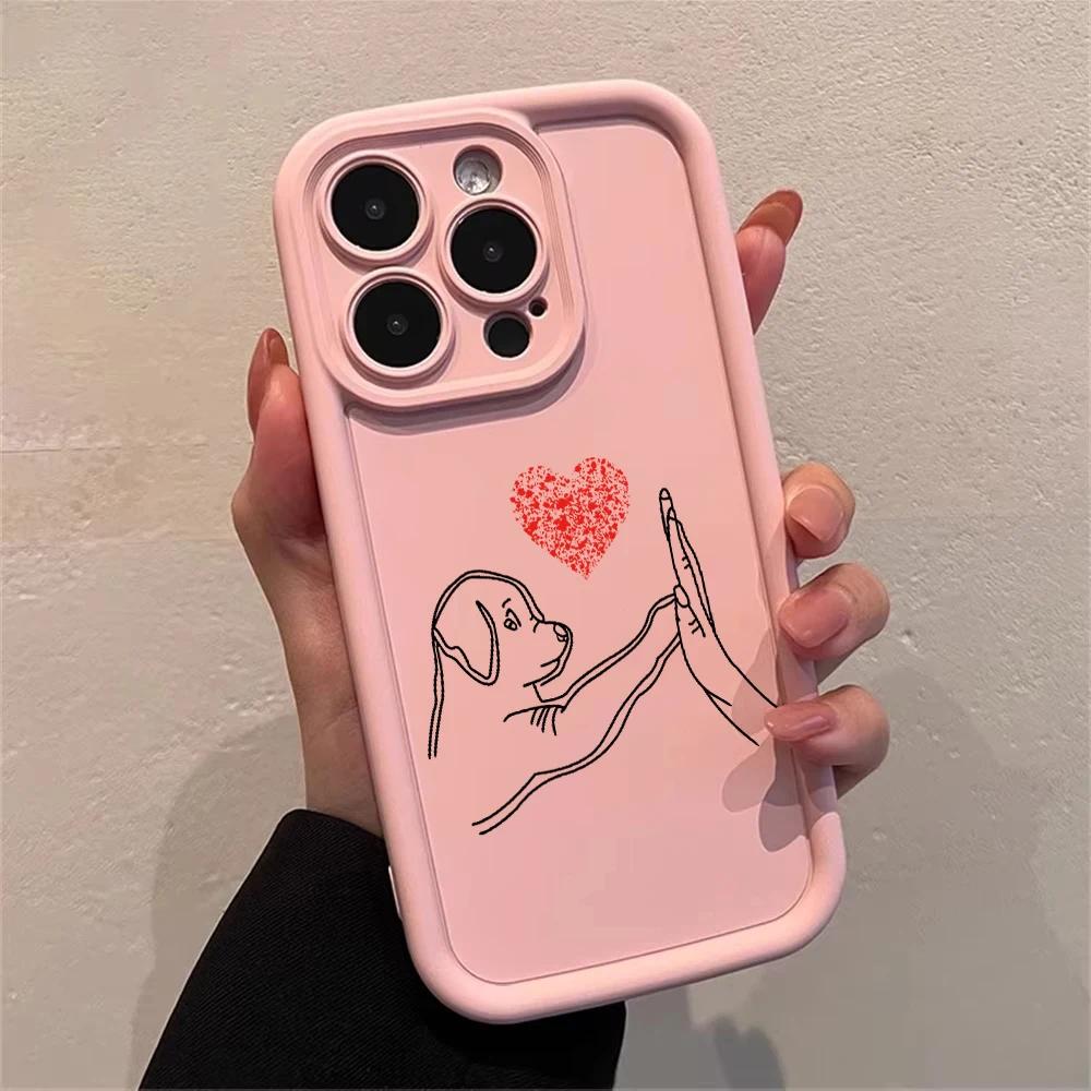 Puppy and Cat Punch Phone case iPhone 15 Pro Max 11 12 13 16 14 Plus Silicone Shockproof Case Lens protector shell