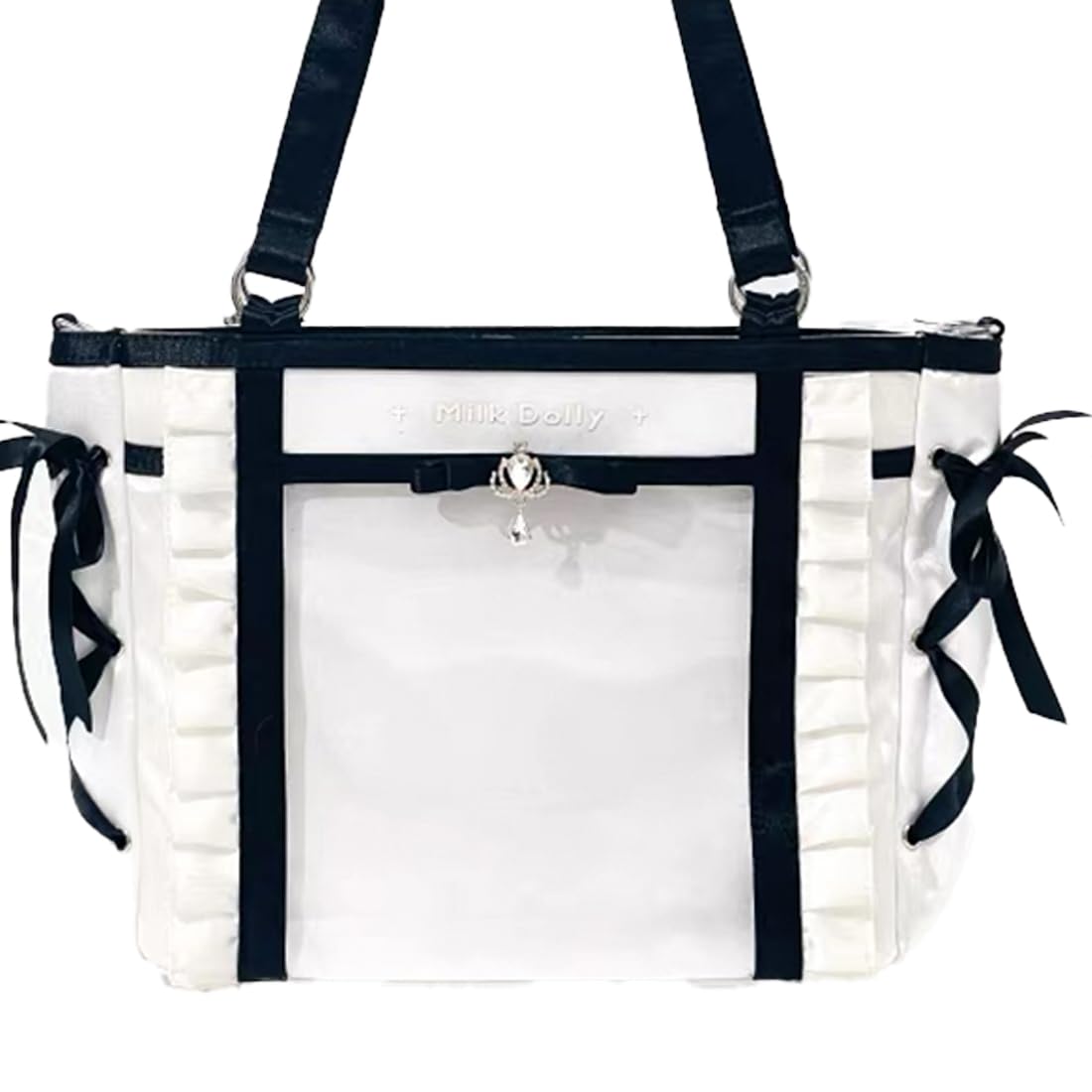 

FUYUUNEKO Frill Ita Bag with Charm Milk Dolly Oshikatsu Goods White Black [Item]