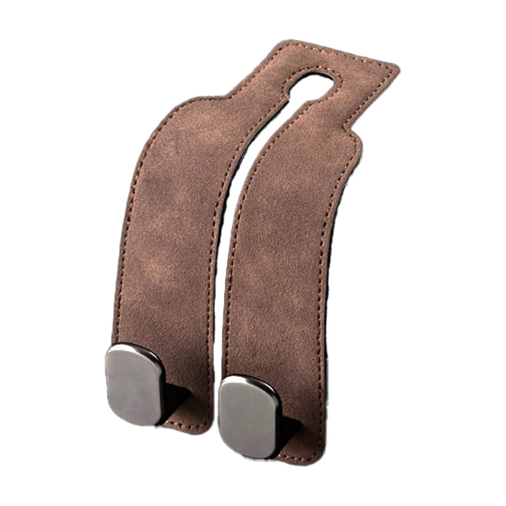 

FUPUONE Car Luggage Hook Headrest Hook Luggage Rack Car Hook Car Storage 2 Pcs (Brown/Suede)