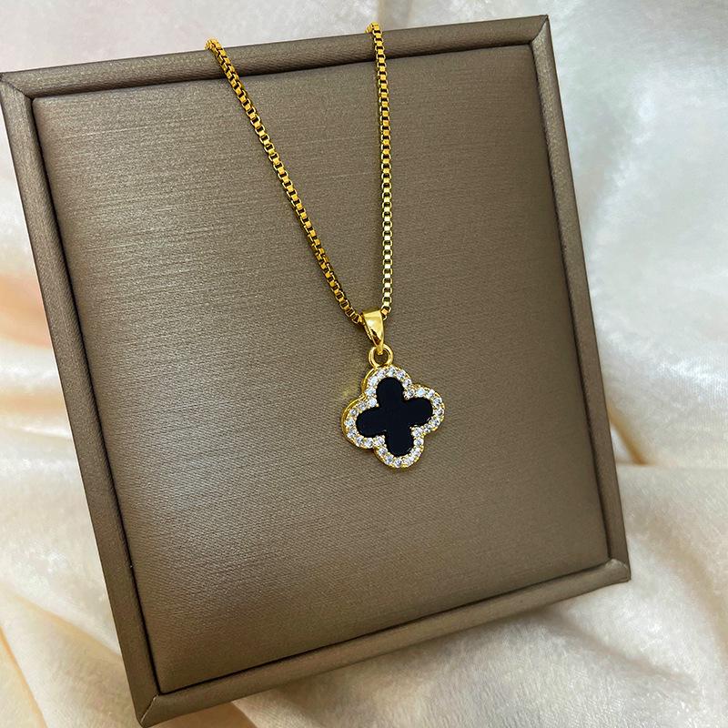 18K Vergoldete Kupfer Schlüsselbeinkette mit Abakus Kürbis Schwan Design.