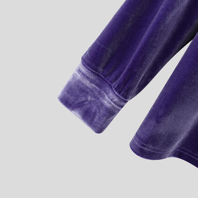 INCERUN Autumn Winter Men's Long Sleeve Glitter Velvet Casual T-shirts Undershirts