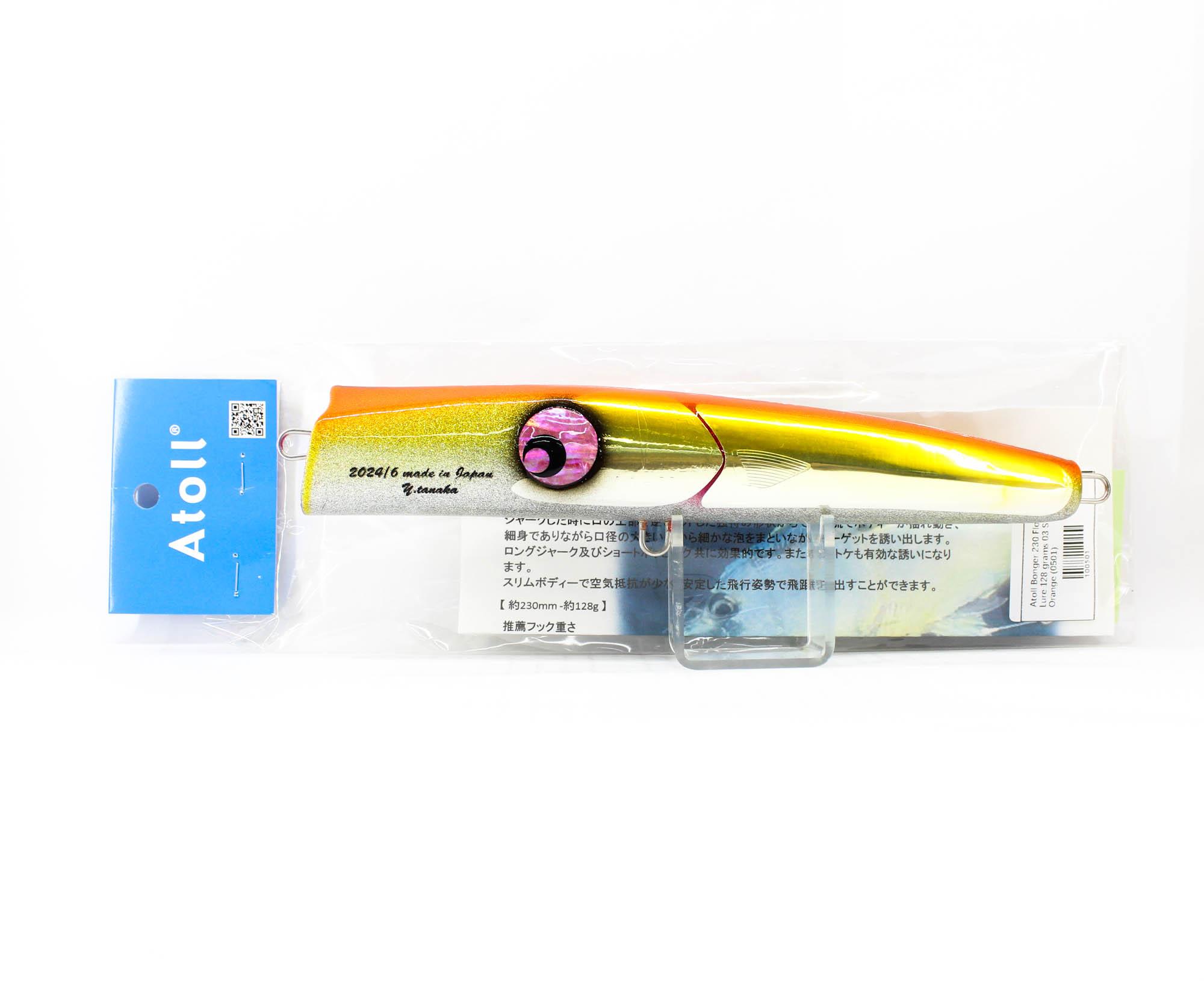 

Atoll Bonger 230 Плавающий воблер 128 грамм 03 Оранжевый закат (0501)