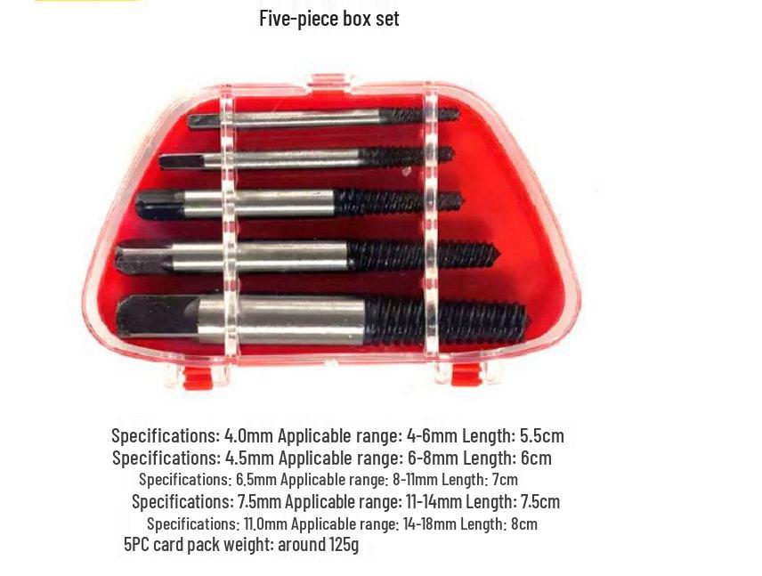 In-stock 8-Piece Fine-Thread Screw and Faucet Angle Valve Broken Thread Extractor Tool Set.