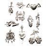 Elf Skull Alloy Pendant: Cross Punk Style Halloween Charm Jewelry Accessory