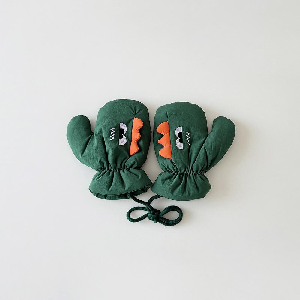 Winter New Children's Scarf Gloves Set Boys and Girls Korean Version Cartoon Warm Scarf Windproof Thickened Gloves