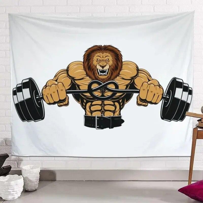 Свирепые животные акула-носорог собака гобелен мачо фон ткань фитнес гостиная спальня — фото 5