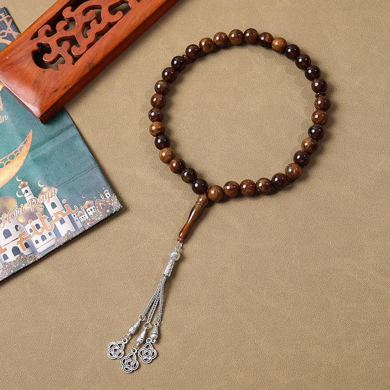 33-Bead Tassel Alloy End Rosary Tasbih Prayer Beads for Muslims