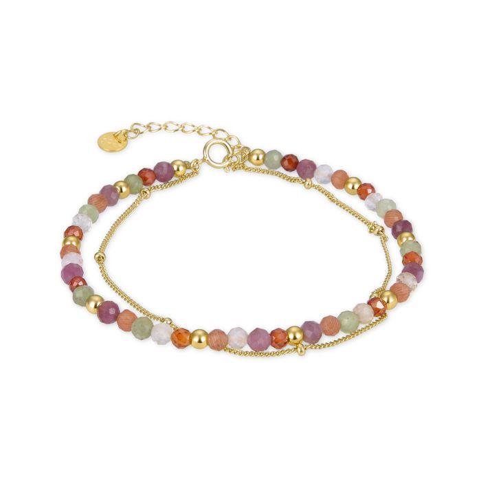 Luxenter Bracelet En Argent 925 Avec Cristaux Multicolores Finis En or Jaune 18K - Mbingu