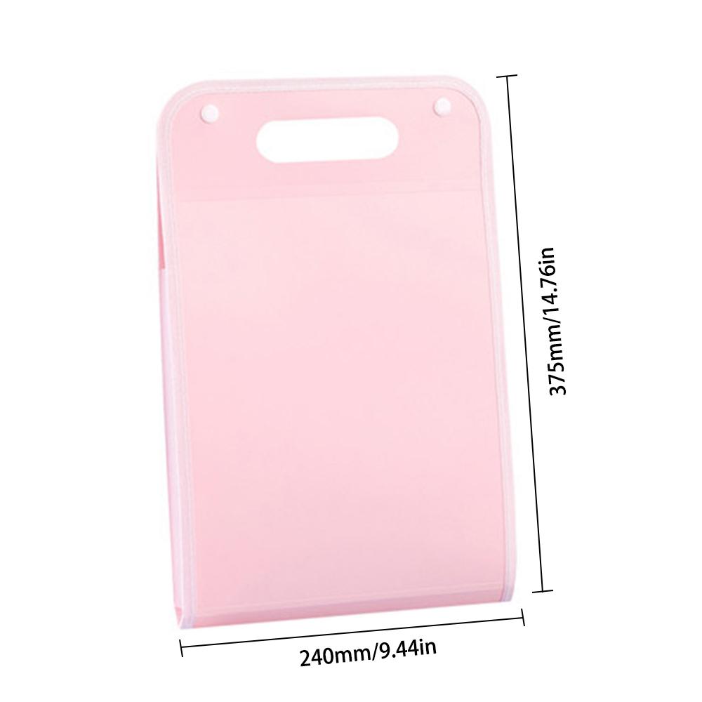 A4 Macaron Vertical Hand-held Bag A4 Paper File Folder Large Capacity Multi-layer Expanding Sorting Storage Bag Folder Student