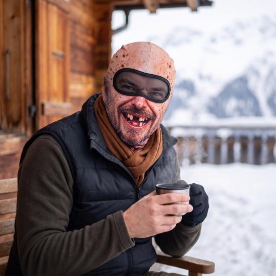 Realistyczna kominiarka do snowboardingu, maska narciarska starca, kominiarka z nadrukiem twarzy, maska nowość z osłoną szyi, zabawne pomysły na prezent świąteczny, ochrona, jazda na rowerze