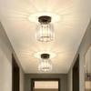 Stylish Modern Crystal Ceiling Light Elegant Design For Entryway Hallway In Black And Gold