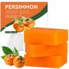 Persimmon Soap Bar 3 Pack for Body Odor Control, Natural Deodorizing and Moisturizing Organic Cleanser Less