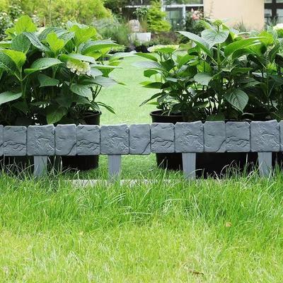 Gartenzaun aus Kunststoff im Stein-Stil: Bodeneingesteckte Rasen- und Hofdekoration