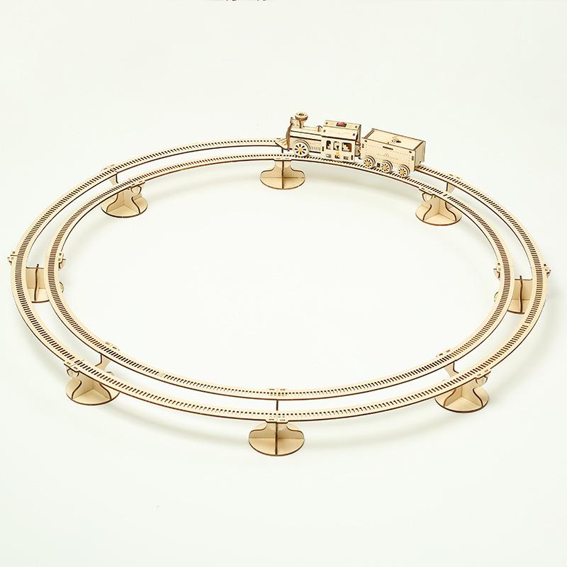 

3D Деревянный Электрический Пазл Поезд: Образовательная игрушка-конструктор «Круговая трасса»