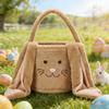 Cute Rabbit Style Velvet Easter Basket Easter Bunny Basket for Kids