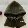 Han Dan~ Lazy circle hair hooded shawl integrated balaclava hat women's autumn and winter niche warm knitted hat