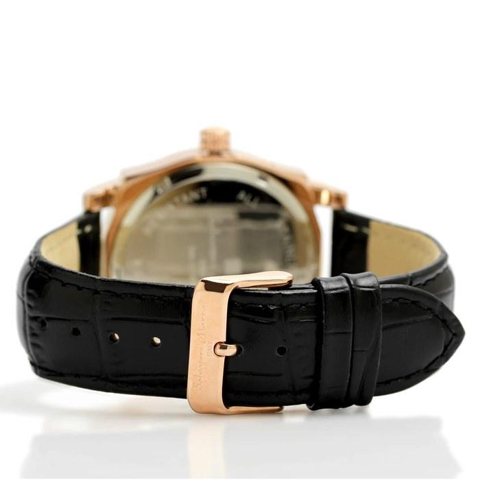 [Salvatore Marra] Watch Moon Phase Multi-Calendar 50m Waterproof Business Formal Men's Leather Strap Limited Edition Black Pink Gold