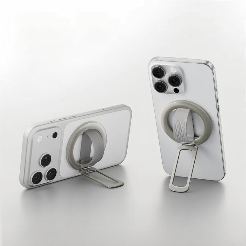 Magnetic Phone Ring Holder Anti Fall Adjustable Kickstand Smooth Skin Touch Universal for Office Hands Free Use