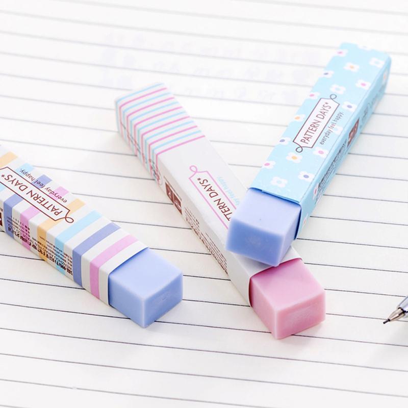 Eraser Candy-colored Small Fresh Floral Pattern Long Strip Eraser Less Crumbs Ultra-clean Student