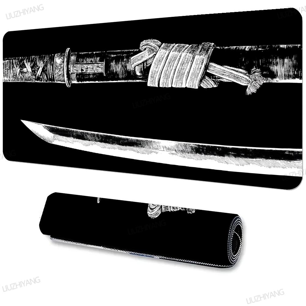 Japan Katana Mouse Pad Extended Keyboard Mat XXL Large Gamer Desk Pads Office Computer Mousepad Game Anti-Slip Rubber Table Mats