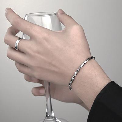 2023 New Bracelet Elegant Bar Men's Bracelet Mobius Ring Titanium Steel Bracelet Hip Hop Temperament Men's Titanium Steel Chain Melon Seed Chain