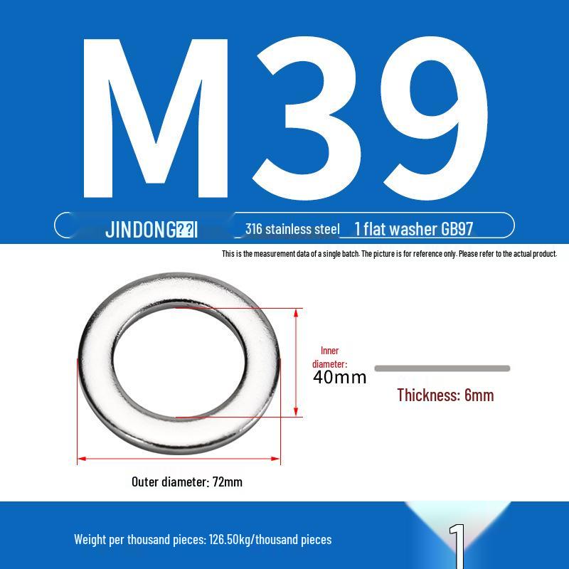 Stainless Steel 304/201/316 Oversized Thick Flat Washer Gasket Screw Washer GB97/GB96