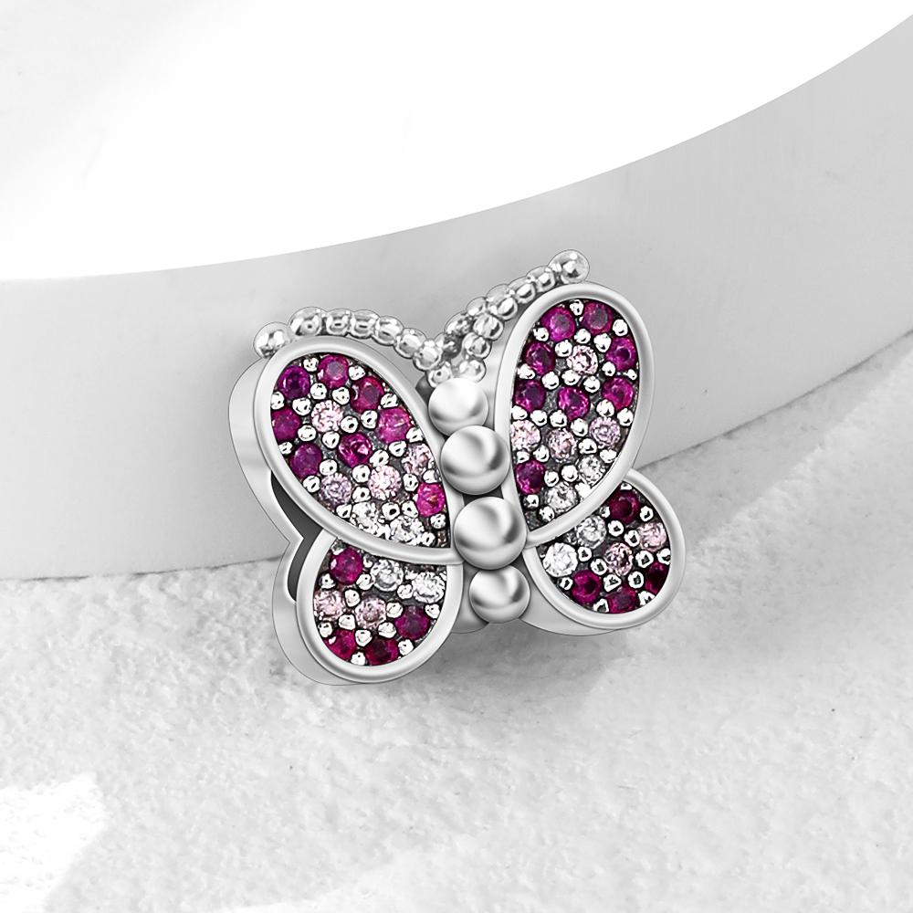 Early Spring Elegant Butterfly Pattern Decorative Charms Beads Original Copper Bracelet Ladies' Choice Diy Jewelry Accessories Gifts