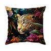 Home Decor Leopard & Floral Patterned Throw Pillow Covers Pattern Cushion Cover Suitable For Sofa Bedroom Car Pillow Cover