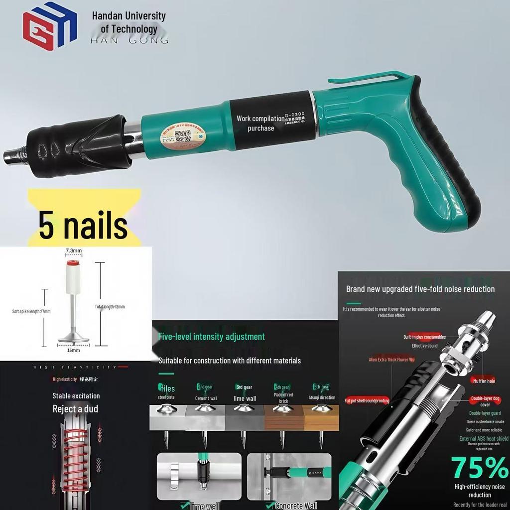 Compact Ceiling Fastener: Lightweight, Adjustable Nailing Tool for Wire and Pipe Clamping