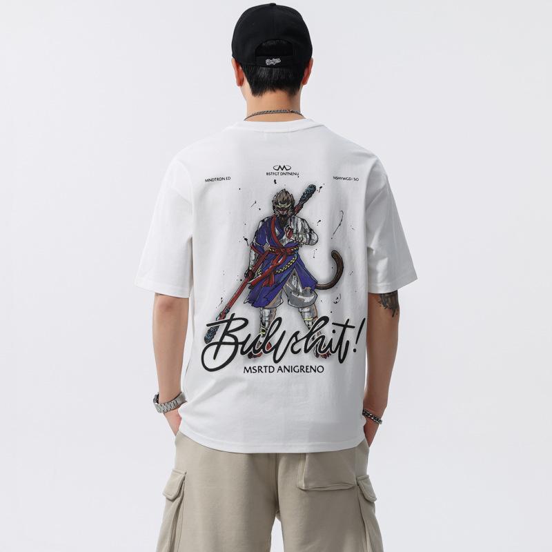 Summer New Abstract Printed Men's Short-sleeved T-shirt Loose T-shirt